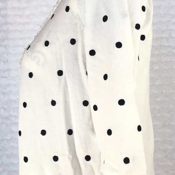 Wanko Sweater Black  Polka Dot Knit Open Cardigan - Picture 8 of 8